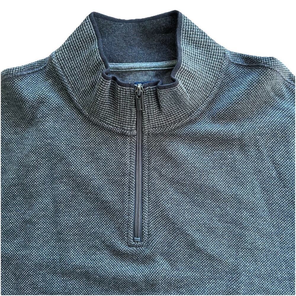 Cole Haan Grand.0S 1/4 Zip Pullover Sweater Men Size XL Textured Black/Grey Golf